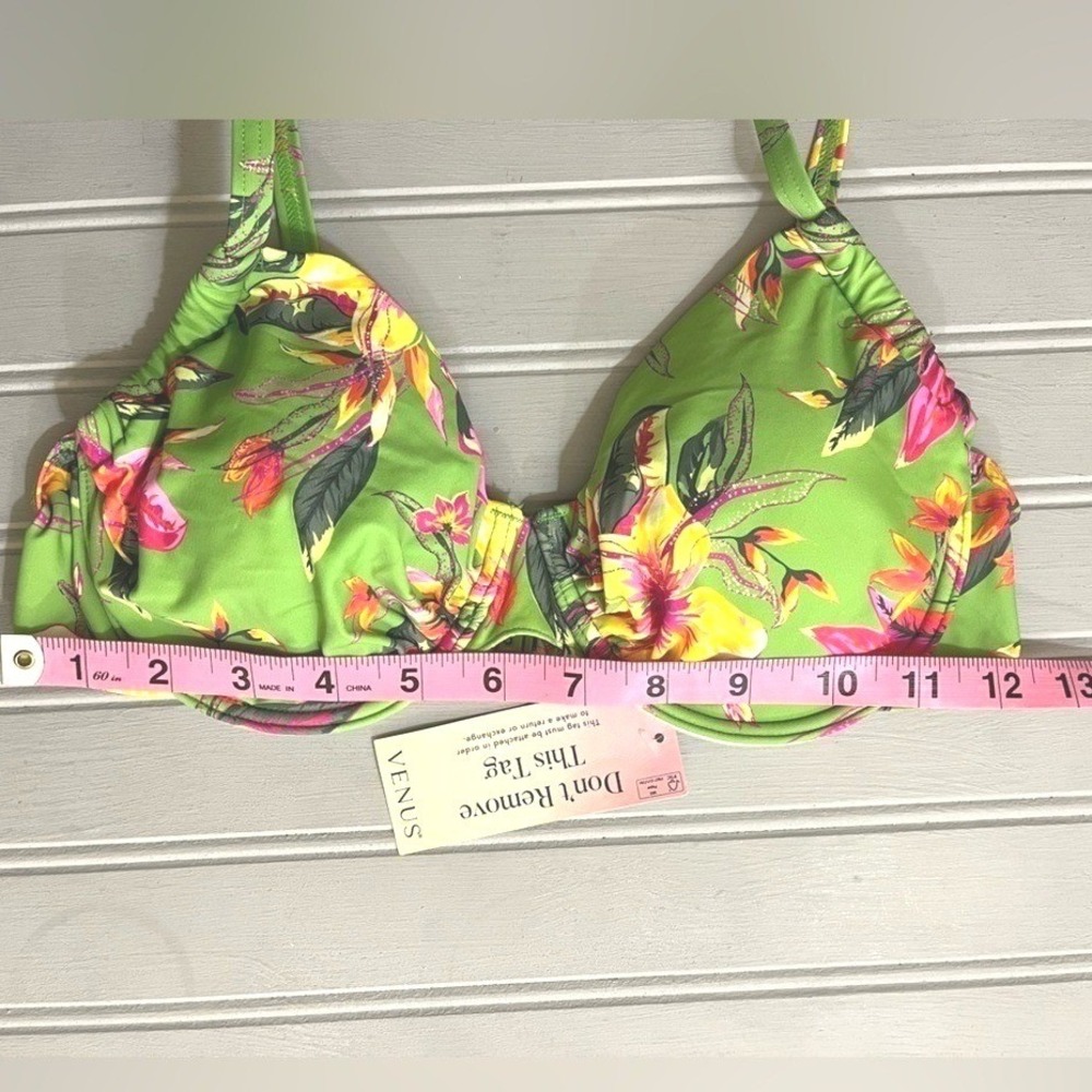 VENUS Tropical Floral Underwire Bikini Swim Top Womens 34B Green Botanical NWT - Picture 12 of 12